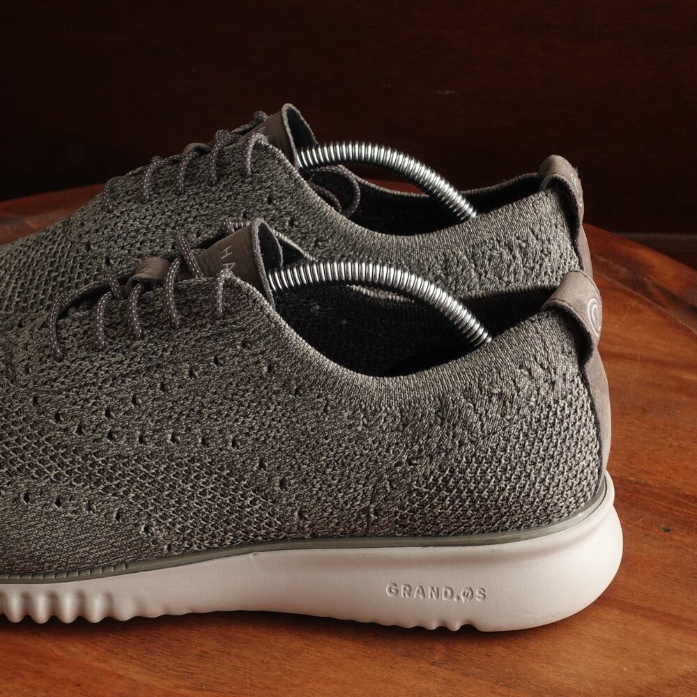 Cole Haan Oxfords Mens SZ 10M Gray Zerogrand Stitchlite Knit Dress‎ Shoes C35109 - Picture 8 of 13